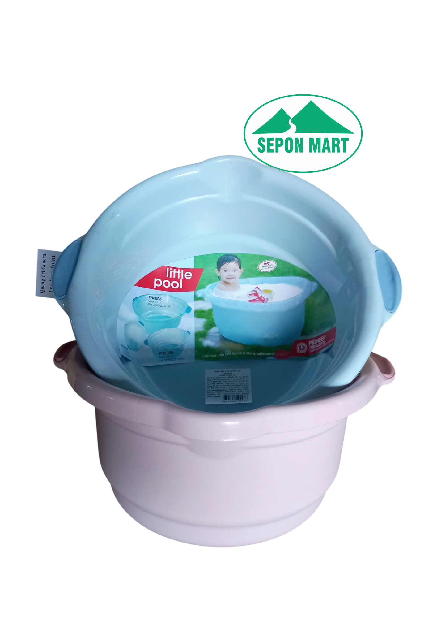 Chậu nhựa màu có quai 14 lít (40x18cm), Mã số: PN6004-PP