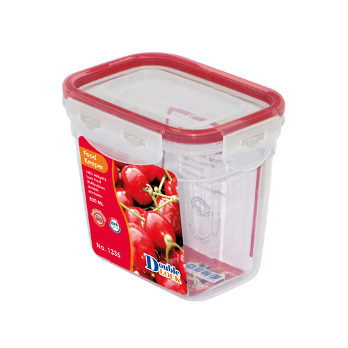 Hộp đựng thực phẩm Double Lock dùng trong tủ lạnh & LVS 800ml - hcn cao (9.6x13.6x12cm), Mã số: JCJ-1335
