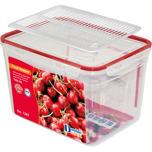 Hộp đựng thực phẩm Double Lock dùng trong tủ lạnh & LVS 7000ml - hcn cao (20.4x27.4x17.7cm), Mã số: JCJ-1347
