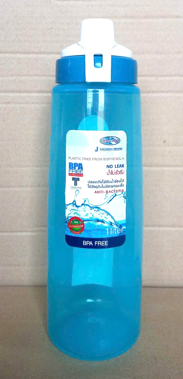 Chai đựng nước nhựa màu 1 lít (8.3x27cm), Mã số: 5291