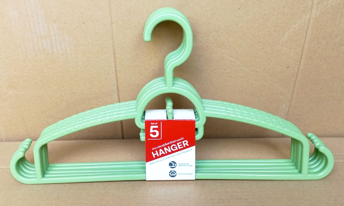 Móc treo quần áo 5 cái/bộ (20.5x39.5x2.5cm), Mã số: JCJ-1174