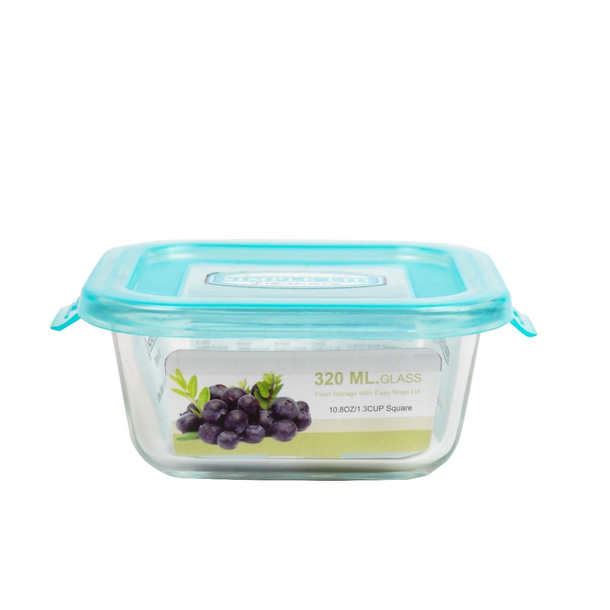 Hộp đựng thực phẩm thủy tinh dùng trong tủ lạnh & lò vi sóng 320ml - vuông (11.5x13.5x5cm), Mã số 6385