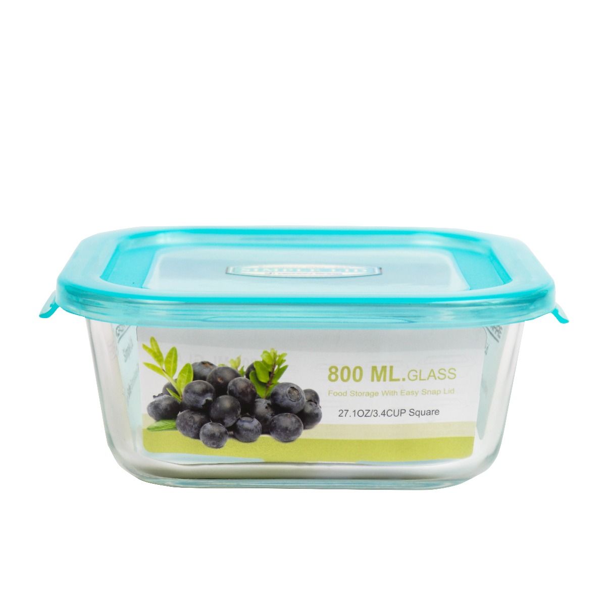 Hộp đựng thực phẩm thủy tinh dùng trong tủ lạnh & lò vi sóng 800ml - vuông (7.1x6.2x21cm), Mã số 6386