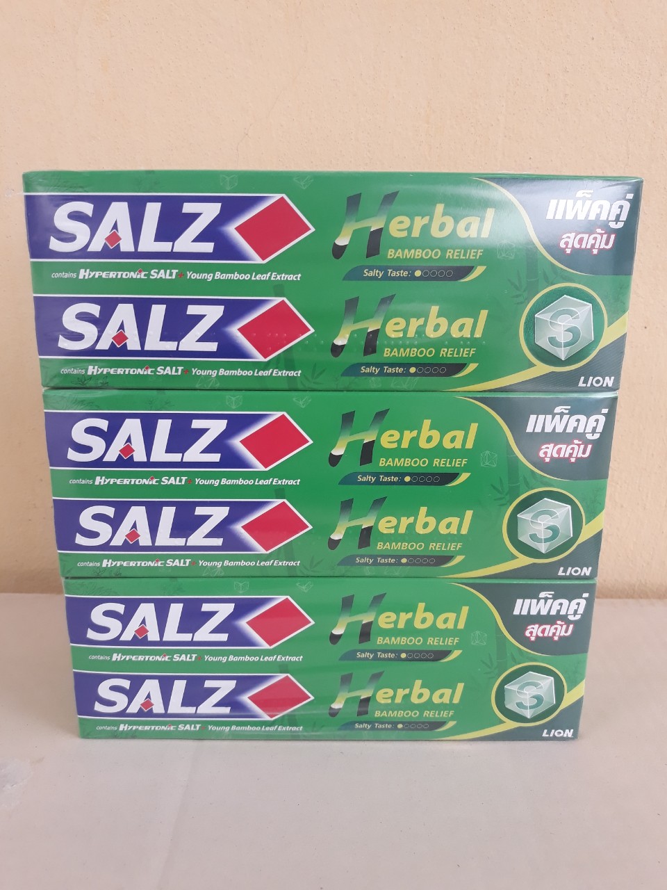 Kem đánh răng SALZ 140g x 2 ống (Herbal Bamboo- T/C muối thảo mộc lá tre non), Mã số: 8850002016675