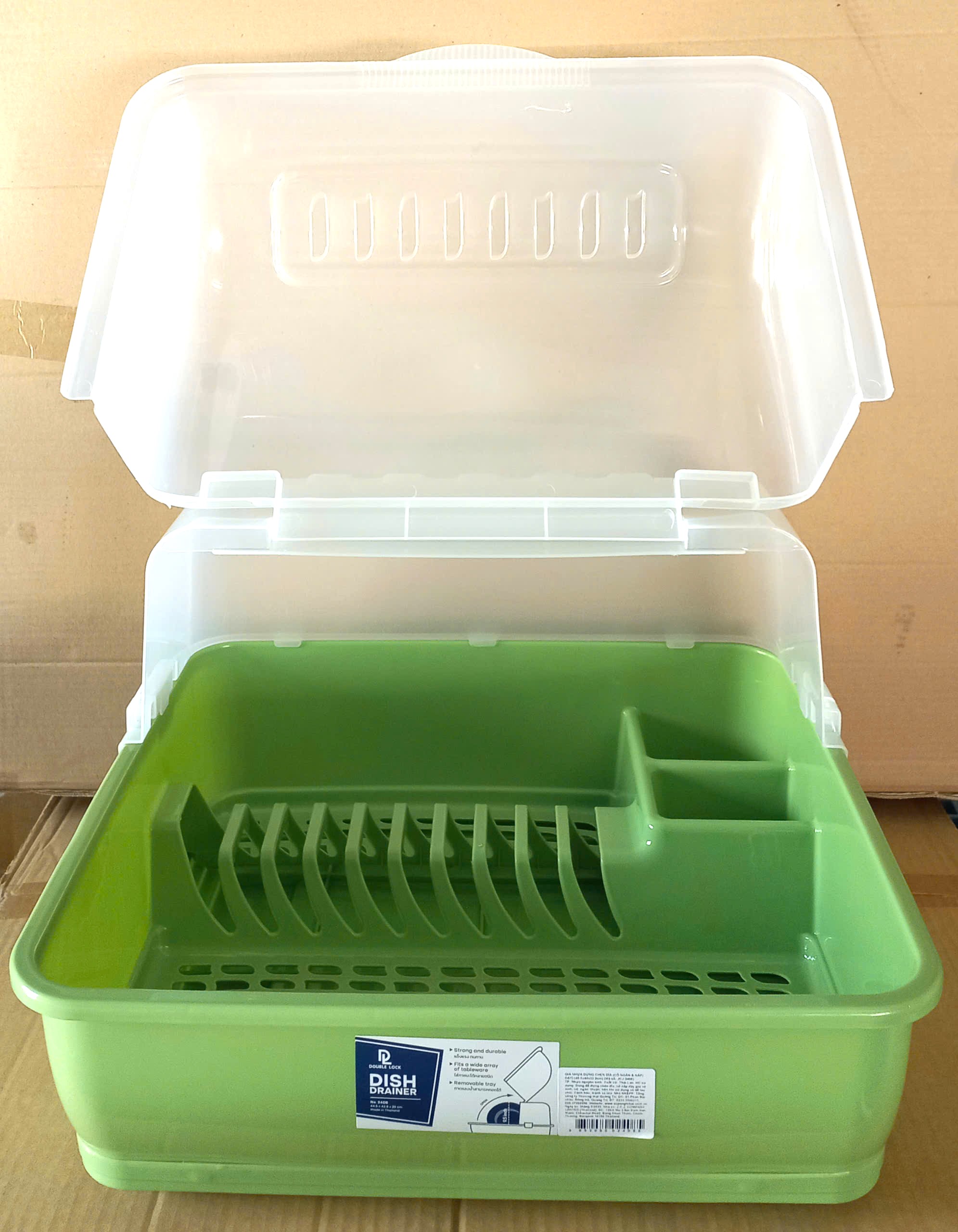 Giá đựng chén dĩa có ngăn & nắp đậy (45.5x44x33.2cm), Mã số: JCJ-2408