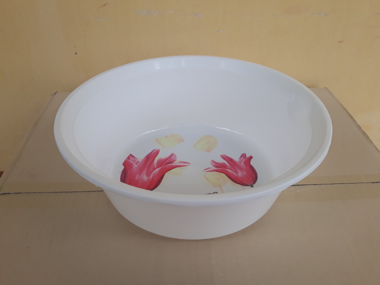 Chậu nhựa tròn 7.5 lít hoa tuylip (34x12.5cm), Mã số: TL35CM