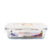 Hộp đựng thực phẩm thủy tinh cao cấp dùng trong tủ lạnh & LVS 350ml (11x16x5cm), Mã số: 6088