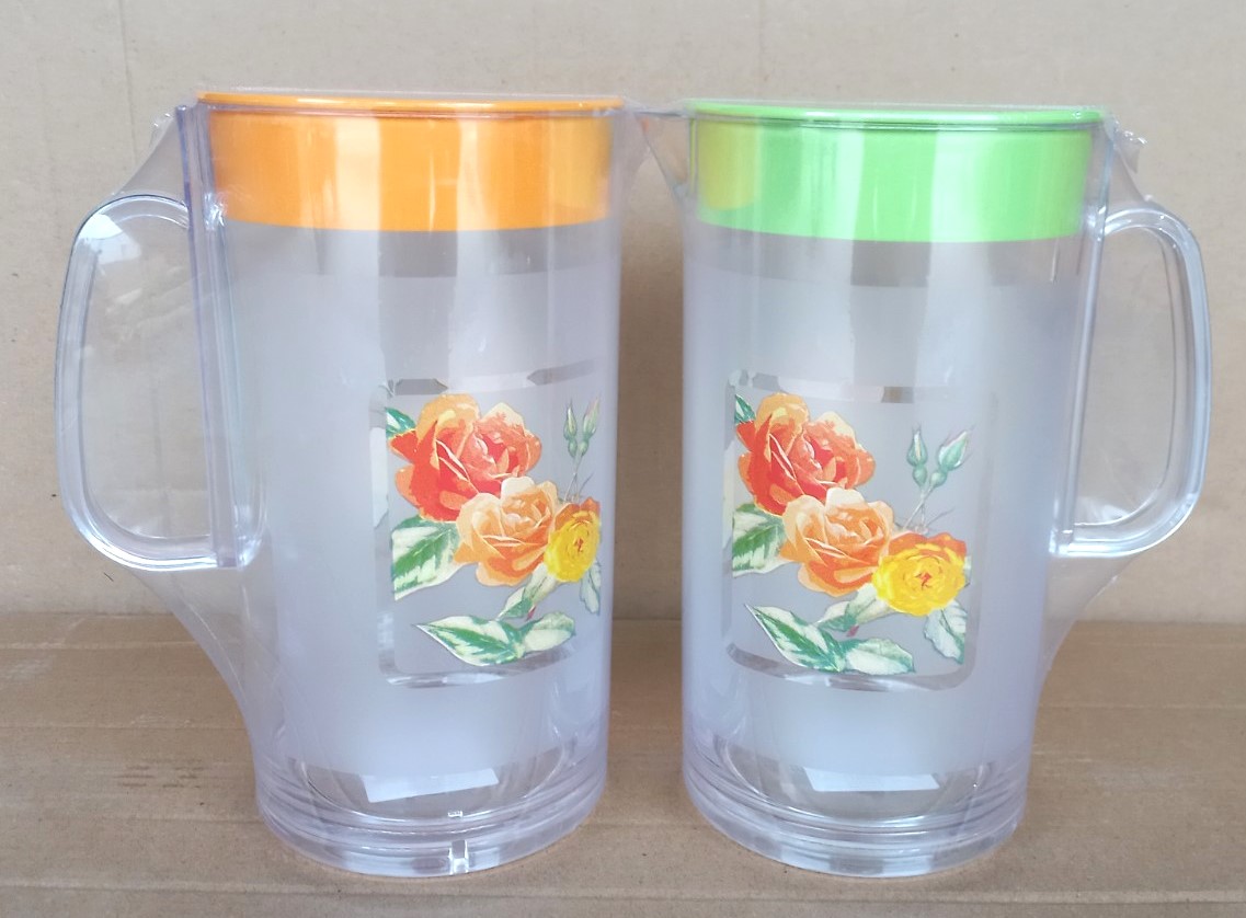 Ca đựng nước nhựa trong in hoa 1,85 lít (12x22cm), mã số: PN411I