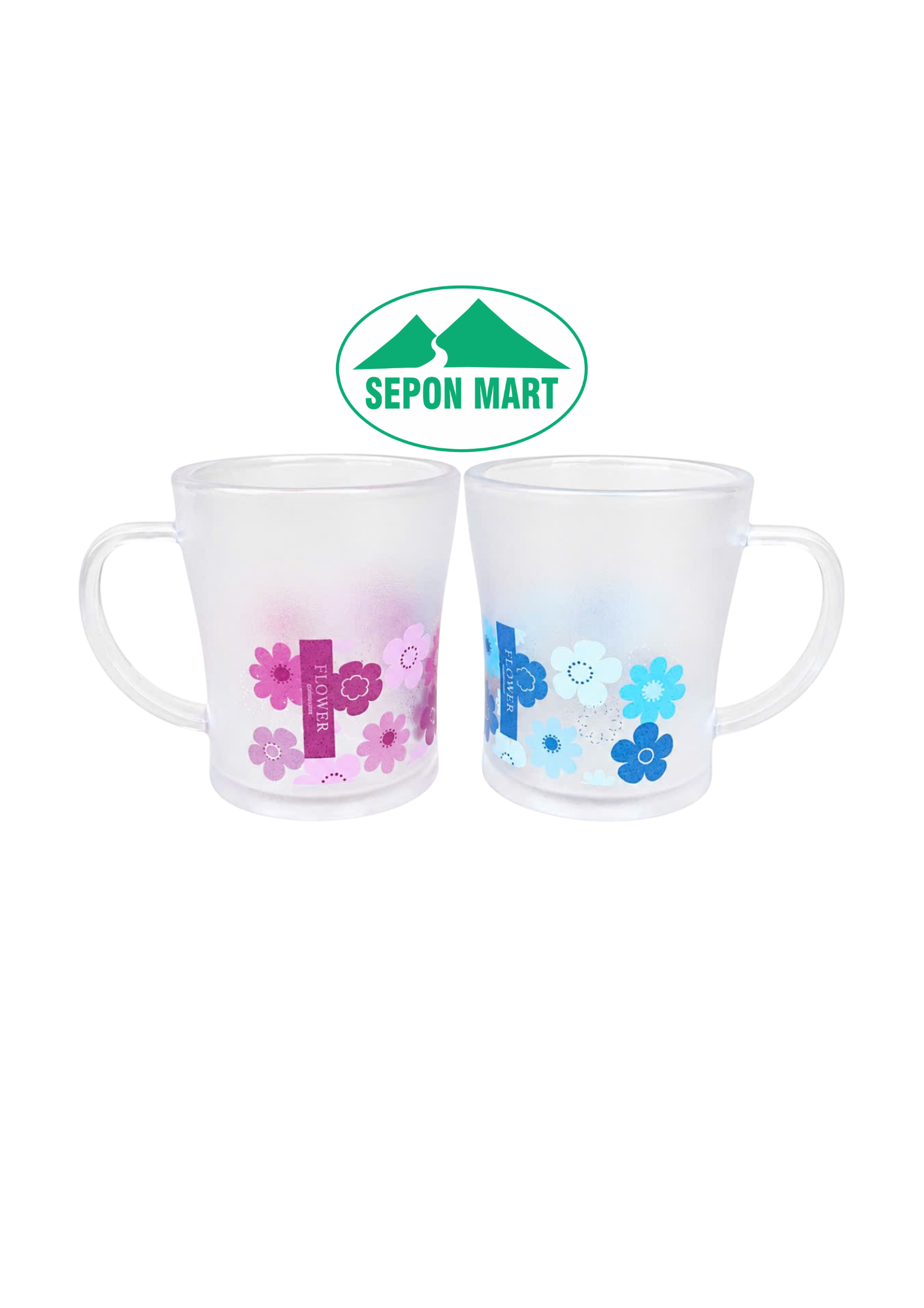 Ca uống nước có quai nhựa trong in hoa 450 ml (9.5x11cm), mã số: PN1052D-PS
