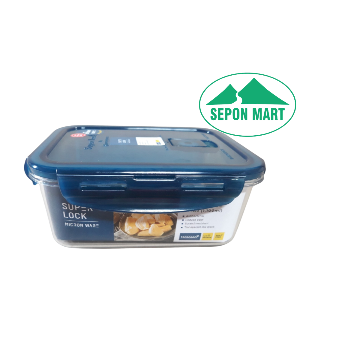 Hộp đựng thực phẩm cao cấp Tritan dùng trong tủ lạnh & LVS 1100ml - hcn (14x18.5x7.5cm), Mã số: 6889