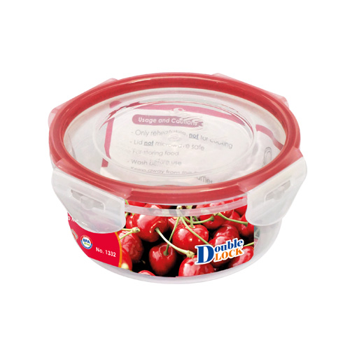Hộp đựng thực phẩm Double Lock dùng trong tủ lạnh & LVS 650ml - tròn (14.6x14.6x7cm), Mã số: JCJ-1332