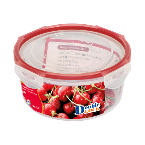 Hộp đựng thực phẩm Double Lock dùng trong tủ lạnh & LVS 1250ml - tròn (17.5x17.5x6.5cm), Mã số: JCJ-1333
