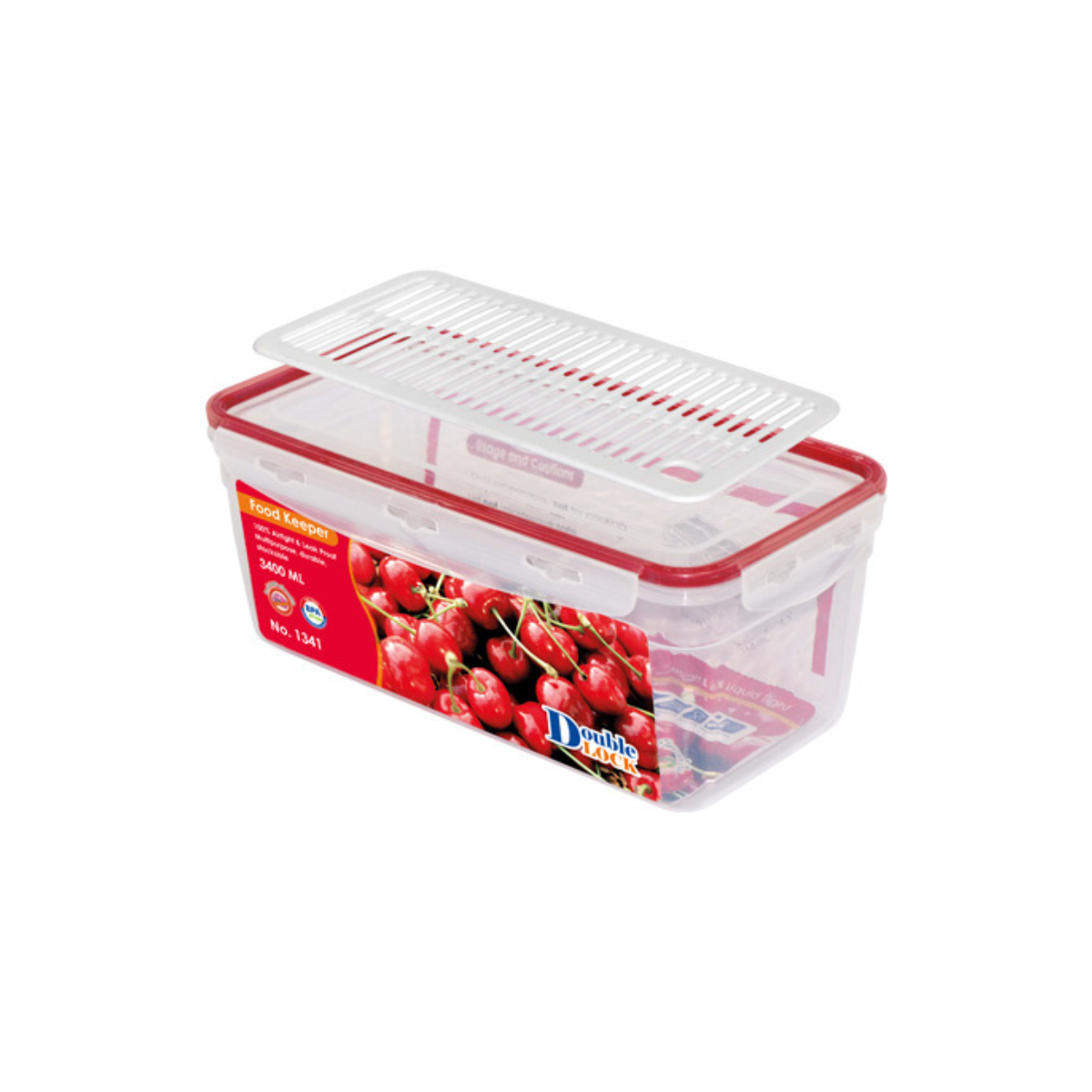 Hộp đựng thực phẩm Double Lock dùng trong tủ lạnh & LVS 2500ml (14.8x29x9.2cm), Mã số: JCJ-1340