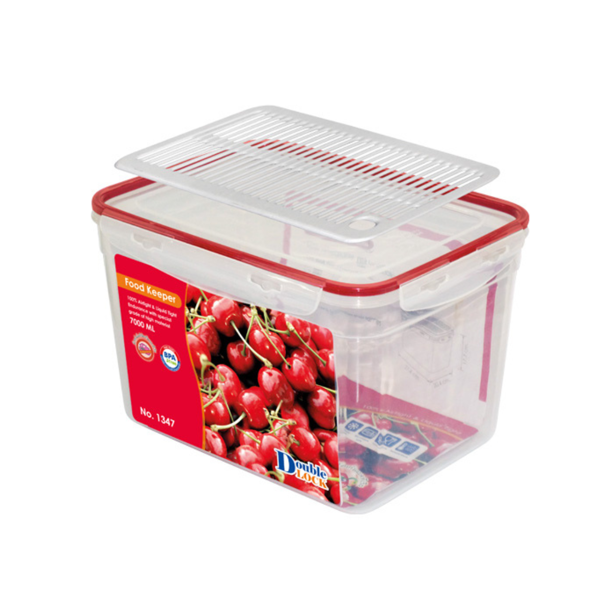 Hộp đựng thực phẩm Double Lock dùng trong tủ lạnh & LVS 7000ml - hcn cao (20.4x27.4x17.7cm), Mã số: JCJ-1347