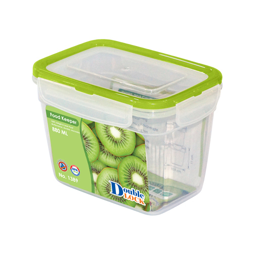 Hộp đựng thực phẩm Double Lock dùng trong tủ lạnh & LVS 880ml - hcn cao (10.9x15.6x11cm), Mã số: JCJ-1389