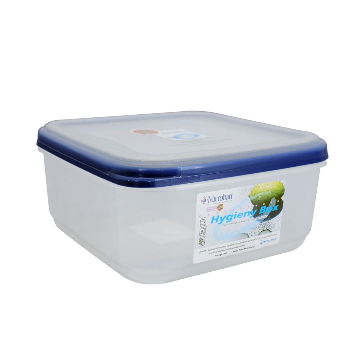 Hộp đựng thực phẩm kháng khuẩn dùng trong tủ lạnh & LVS 2500ml (20x 20x9.5cm), Mã số: DW5037