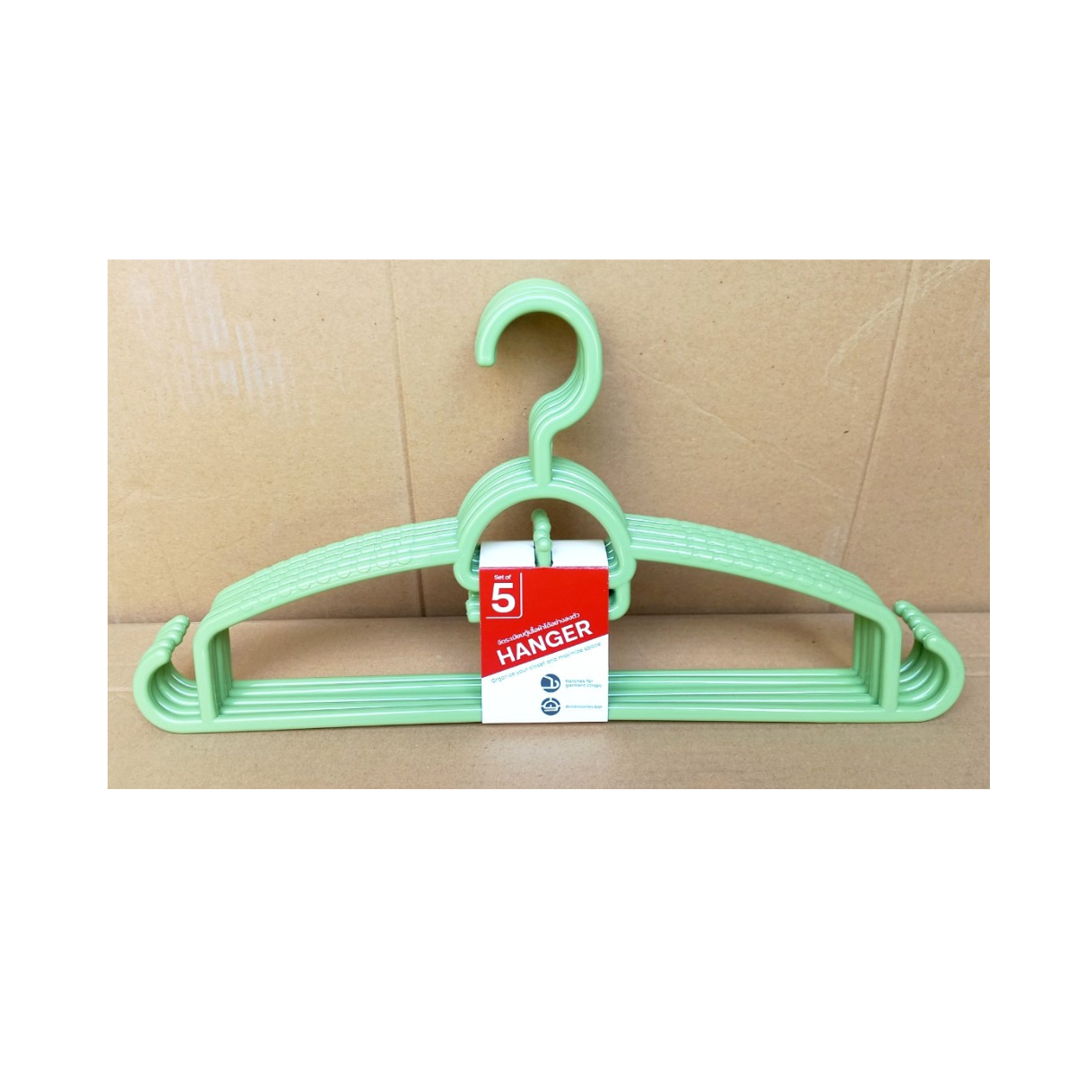 Móc treo quần áo 5 cái/bộ (20.5x39.5x2.5cm), Mã số: JCJ-1174