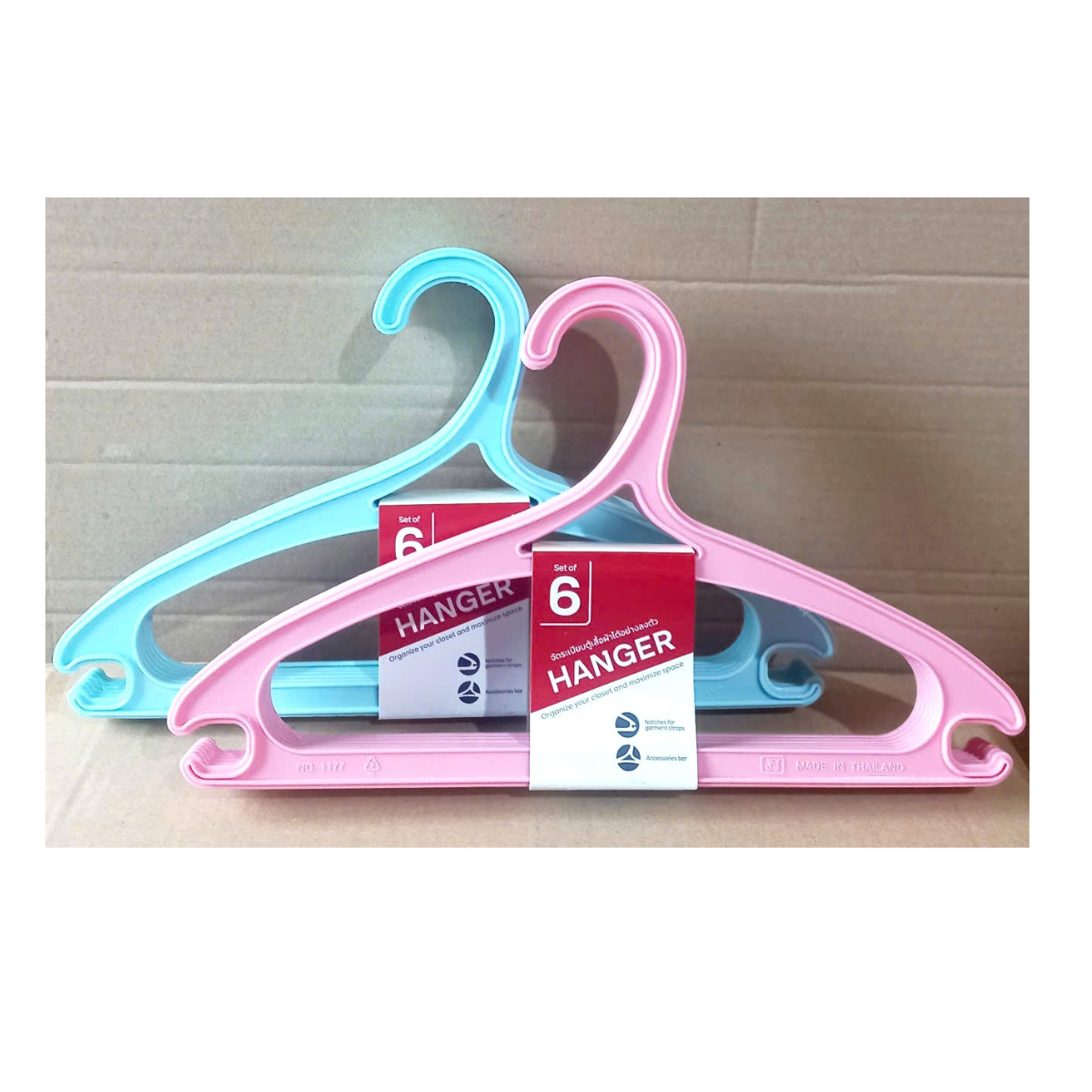 Móc treo quần áo cỡ nhỏ 6 cái/bộ (20.2x33.6x3.3cm), Mã số: JCJ-1177