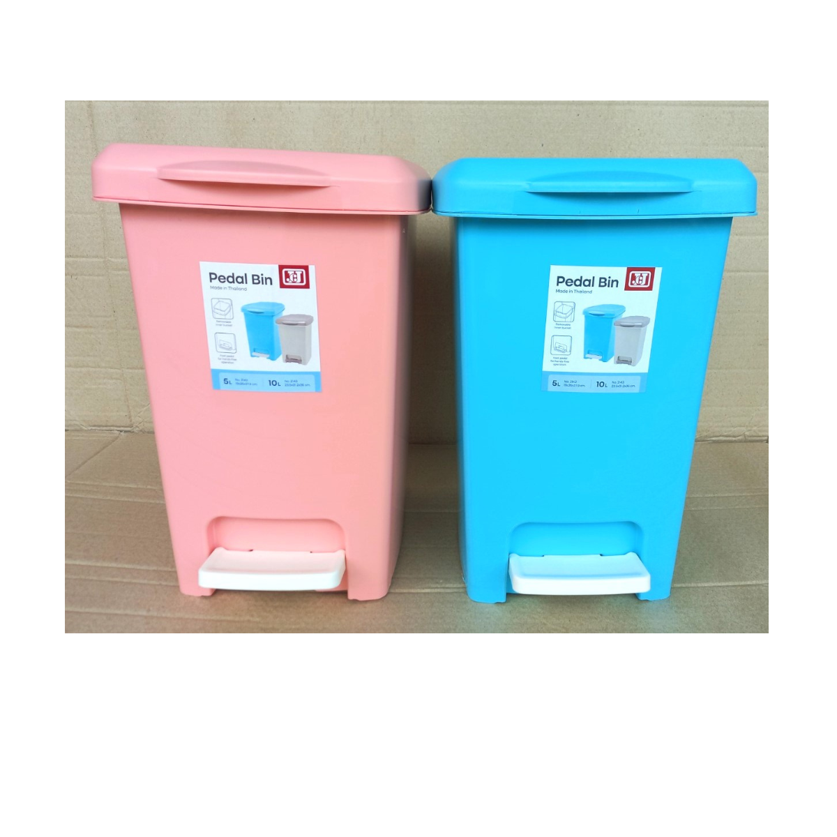 Thùng rác 2 lớp 10 lít có bàn đạp (26.7x31.5x35.5cm), Mã số: JCJ - 2143