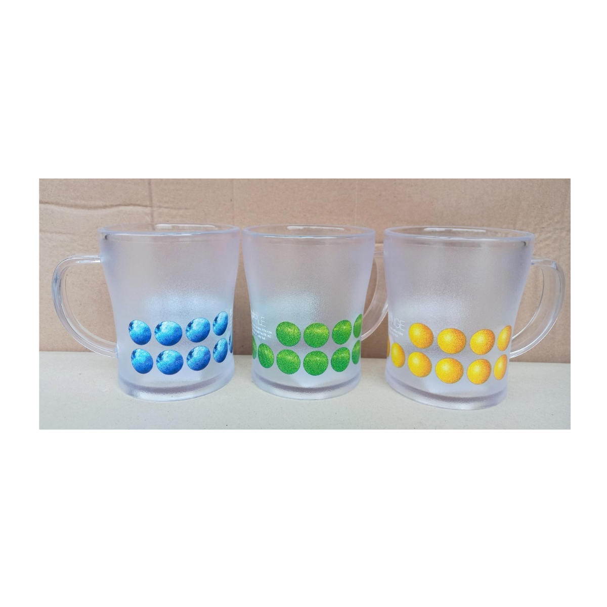 Ca uống nước có quai nhựa trong in hoa 450 ml (9.5x11cm), Mã số: PN1052I -PS