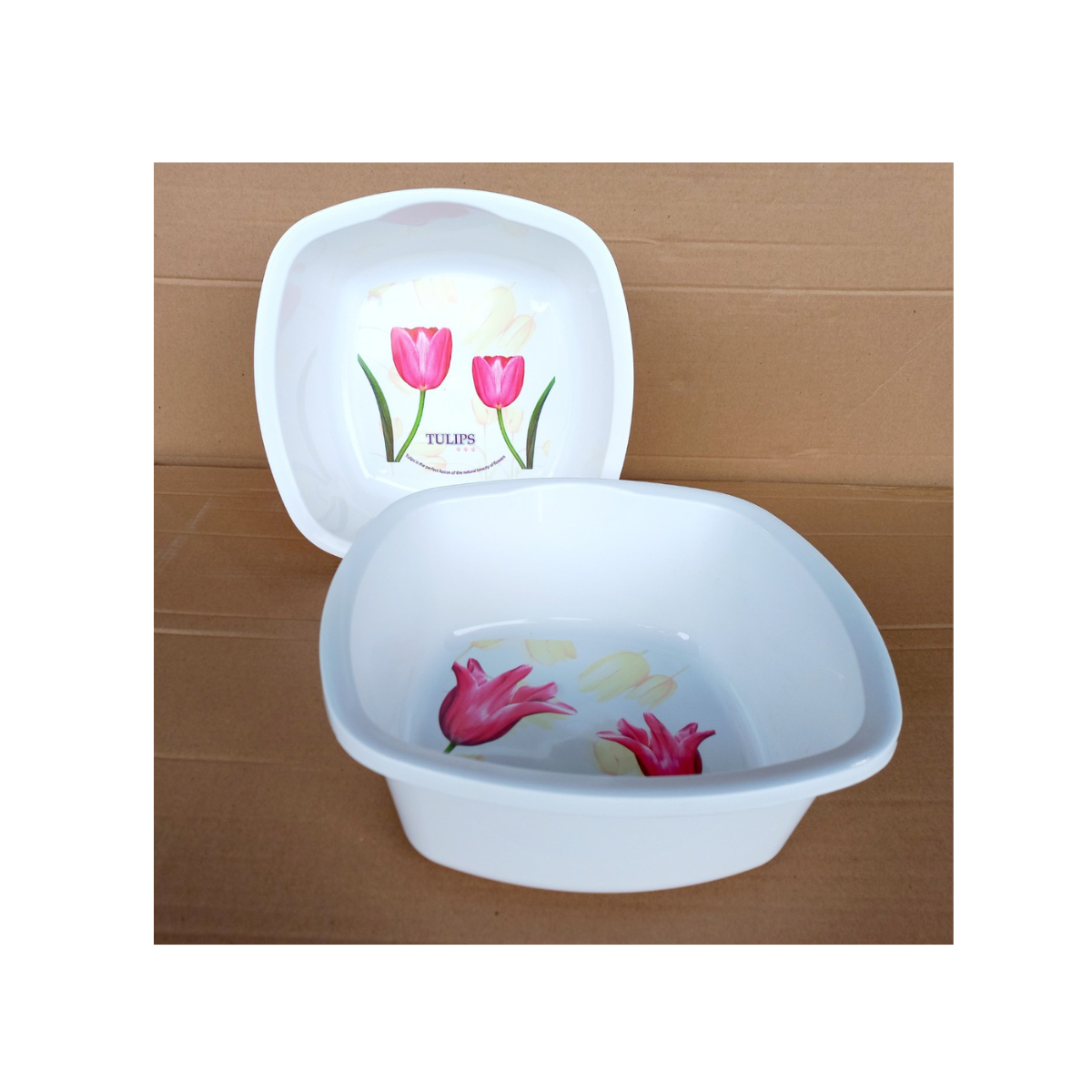 Chậu nhựa vuông 30cm hoa Tuylip (27 x 27 x 11cm), Mã số: TLSQ30CM