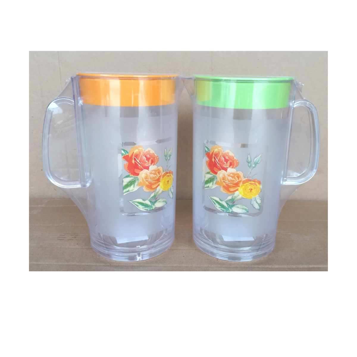 Ca đựng nước nhựa trong in hoa 1,85 lít (12x22cm), mã số: PN411I