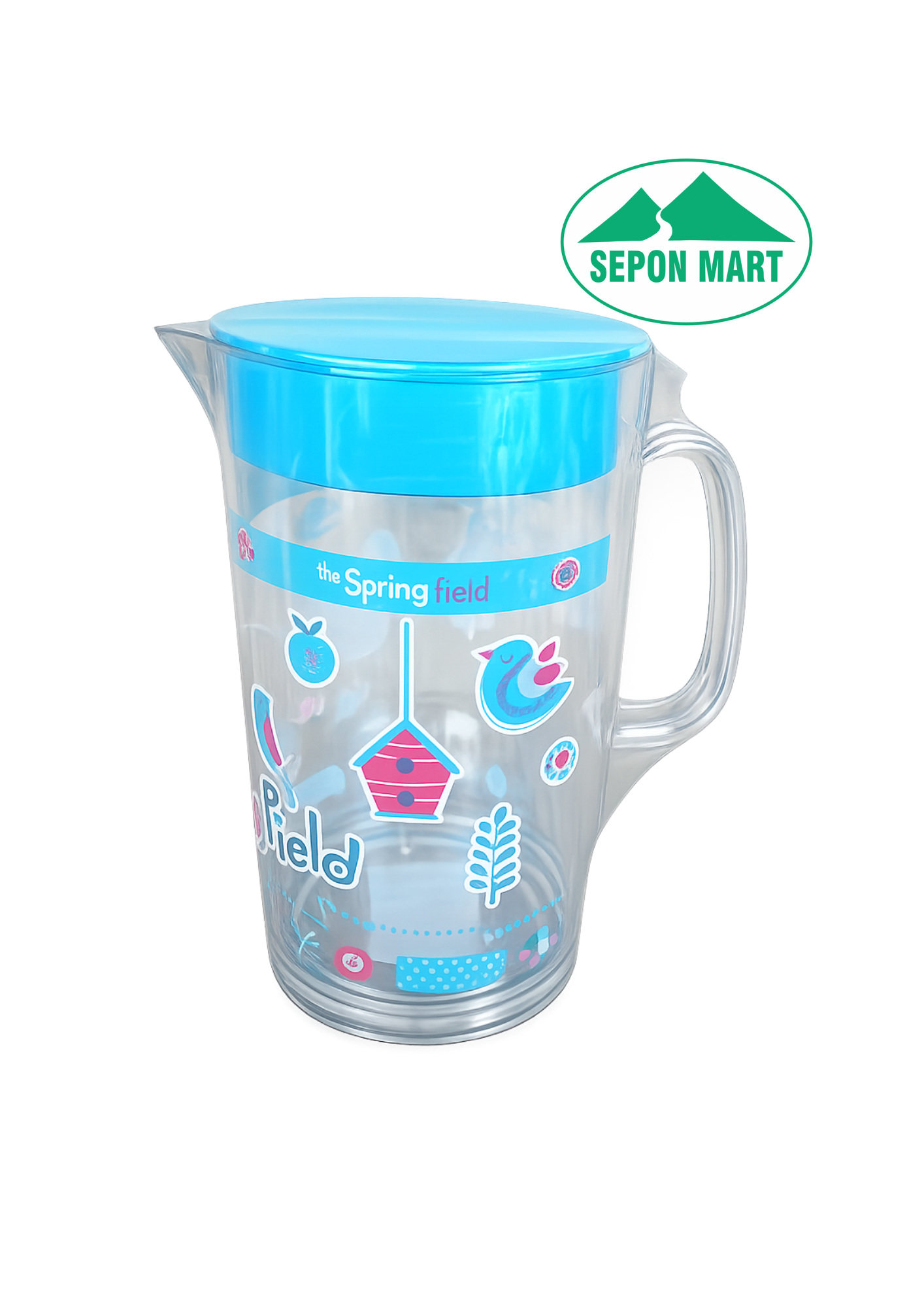 Ca đựng nước nhựa trong có hoa văn 1,85 lít (12x22cm), mã số: PN411E